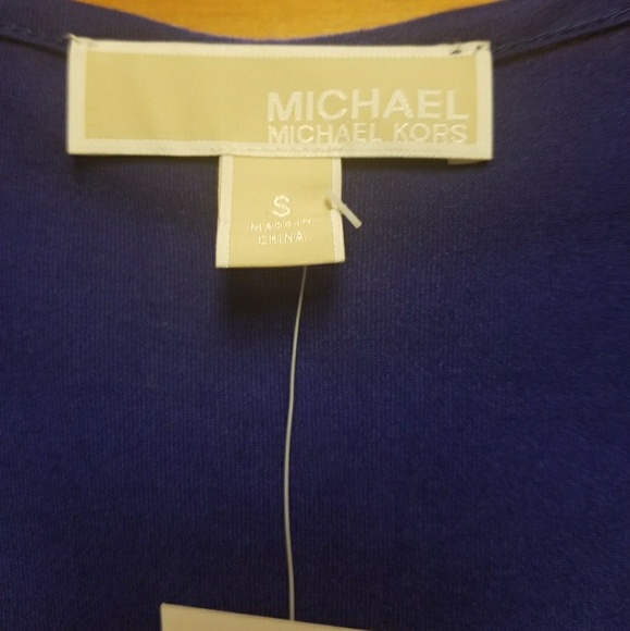 Michael Kors open shoulder top size small in blue - Picture 4 of 8